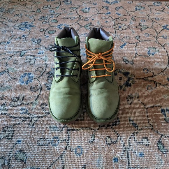 TIMBERLAND Green Leather Youth 6 Inch Premium Boot - Picture 2 of 2